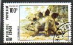 Congo Bra. Yvert N404 Oblitr 1975 Animaux prhistoriques