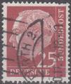 Allemagne - 1953/54 - Yt n 69A - Ob - Prsident Heuss 25p lilas brun