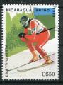 Timbre du NICARAGUA  PA  1989  Obl  N 1293  Y&T  Ski