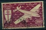 France : A.O.F,  poste arienne n 3 oblitr (anne 1945)
