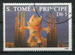 Timbre S. TOME THOME & PRINCIPE 1988 Obl N 931R Y&T JO Barcelone Mascotte
