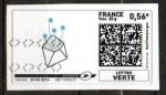 France Oblitr Montimbrenligne 0,56  Lettre verte  Enveloppe ouverte 