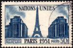 FRANCE - 1951 - Y&T 912 - Nations Unies  Paris - Oblitr