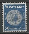ISRAEL - 1949 - Yt n 25 - Ob - Monnaie 30p bleu gris