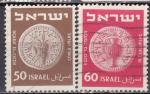 ISRAL N 42/42A  de 1951/2 oblitrs  