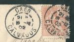 OMEC DAGUIN de Caen en 1902 sur lettre de deuil