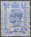GRANDE BRETAGNE - 1950 - Yt n 250 - Ob - George VI 4p outremer ; king