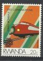 Rwanda 1984; Y&T n 1133 **; 20c, anne mondiale, communiation, train japonais