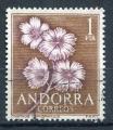 Timbre de ANDORRE ESPAGNOL 1966  Obl   N 62  Y&T   Fleurs