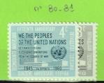 NATIONS UNIES NEW YORK YT N80-81 NEUF**