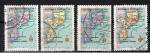 Mozambique / 1954 / Carte de la province / YT n 442  445 oblitrs