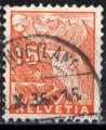 Suisse 1934 Y&T n 274; 15c orange, glacier du Rhne (typographi)