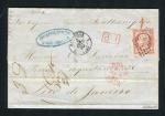 Rare lettre de Marseille pour Rio de Janeiro ( Brésil 1859 ) avec un n° 17B