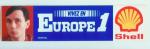 MANEVAL /  VIVEZ EN EUROPE 1 / SHELL autocollant rare et ancien 