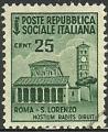 Italia 1944 (Repblica Social).- Monumentos. Y&T 34. Scott 25. Michel 622.