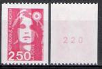 France Briat 1991; Y&T n 2719a **; 2,50F rouge, roulette, n 220 au dos