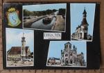 CP 71 Digoin - canal-eglise-place multivues (timbr 1967)