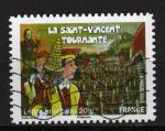 France Autoadhsif  Y&T N 583 oblitr la Saint Vincent tournante