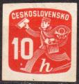 TCHECOSLOVAQUIE - 1945 - Yt JOURNAUX n 27 - Ob - Facteur 10h rouge