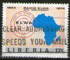 **  LIBERIA   17 c  1974  YT-631  " Radio ELWA "  (o)  **