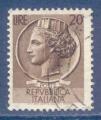 Italie N651 Monnaie syracusaine - 20l brun oblitr