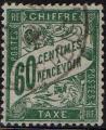 38 - Chiffre-taxe type banderole 60c vert - oblitr -  anne 1925