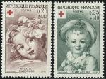 Francia 1962.- Cruz Roja (SC). Y&T 1366/7**. Scott B365/6**. Michel 1418/9**. 