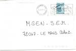 Nouvelle Caldonie lettre timbre n849 anne 2001 srie courante Le Cagou