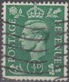 GRANDE BRETAGNE - 1937/47 - Yt n 209A - Ob - George VI 1/2p vert clair ; king