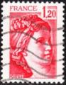 FRANCE - 1977/78 - Yt n 1974 - Ob - Sabine de Gandon 1,20 F rouge
