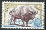 France 1974; Y&T n 1795, 0,40F, protection de la Nature, Bison d'Europe