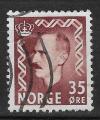 NORVEGE - 1950/52 - Yt n 327 - Ob - Haakon VII 35o carmin
