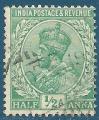 Inde anglaise N76 George V 1/2a vert-jaune oblitr