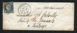 Rare lettre de Maurs pour Toulouse ( Cantal 1851 ) avec un n° 4a Bleu Foncé