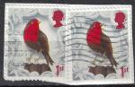Royaume Uni 2016 Lot 2 Oblitrs Oiseau Erithacus rubecula Rouge Gorge Familier 