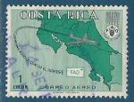 Costa Rica Poste arienne N396 FAO - carte et avion oblitr