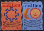 Antilles nerlandaises : n 478 et 479 x neuf avec trace de charnire, 1974