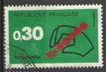 France 1972; Y&T n 1719 ; 0,30F vert, le code postal