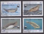 Srie de 4 TP oblitrs n 40/43(Yvert) Turkmnistan 1993 - WWF, phoques