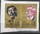 France timbre n 2653 et 2654 ob anne 1990 Jacques Brel et Georges Brassens 