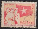 VIÊT-NAM REP SOCIALISTE N° franchise militaire 19 o Y&T 1987 militaires et drape