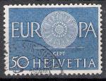 Suisse 1960; Y&T n 667; 50c bleu, Europa