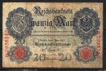 Allemagne 1907 billet 20 Mark (1) pick 28 VF ayant circul
