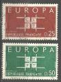 France 1963; Y&T n 1396-97; 0,25 & 0,50F Europa, brun-rouge & vert-bleu