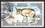 Mongolie 1986; Y&T 1478; 60m, faune, le Saga, couple dans la neige