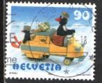 Suisse 1999; Y&T n 1636; 90c, pingouin facteur en motoneige