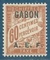 Gabon Taxe N8 Banderole 60c surcharg Gabon A.E.F. neuf sans gomme