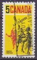 Timbre oblitr n 404(Yvert) Canada 1968 - Jeu de la crosse