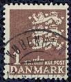 Danemark 1946 Coat of Armes Blason Lions Animaux Hraldiques brun 1 kr SU