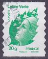 Timbre AA oblitr n 604(Yvert) France 2011 - Lettre verte 20 g